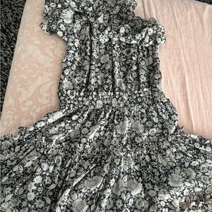 Misa Los Angeles Black and‎ Cream Floral Dress XS chest 32